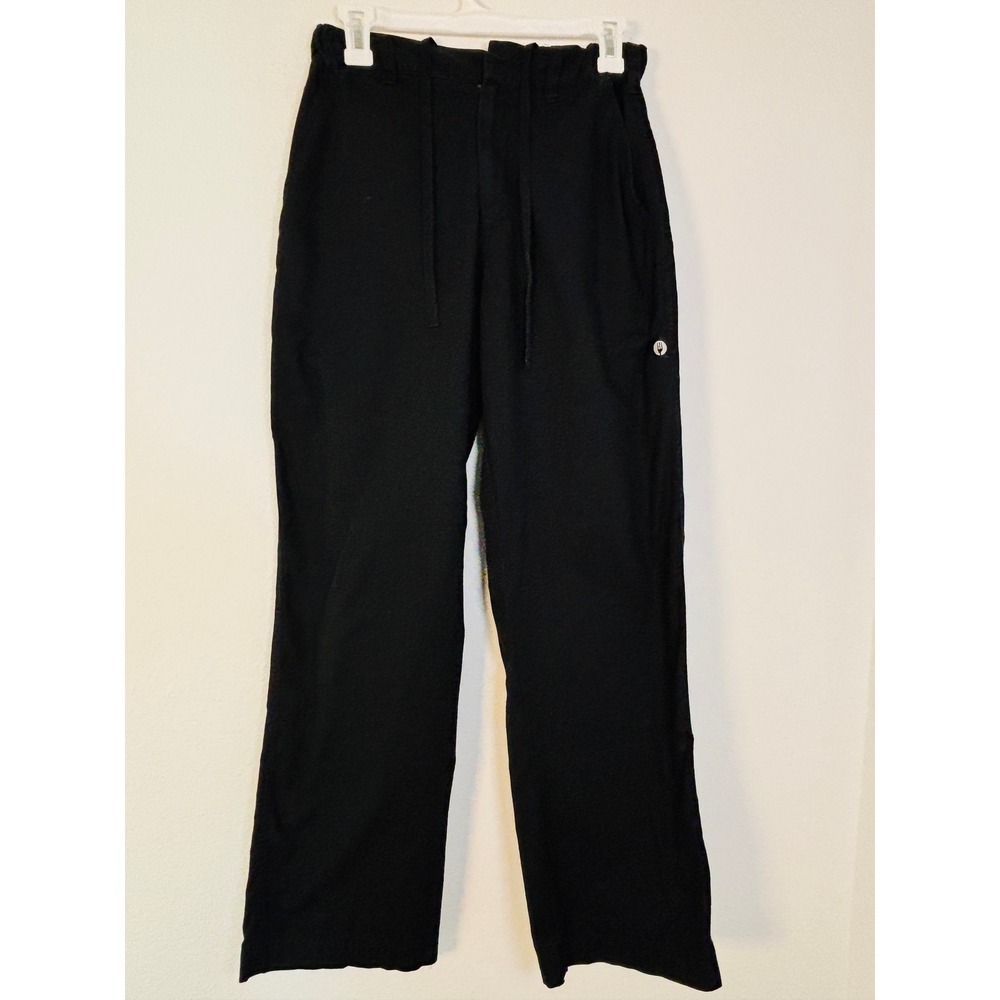 Chef Works Black Chef Pants Small Elastic Waist Drawstring Utility Workwear